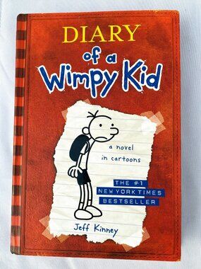 Diary of a Wimpy Kid A Novel in Cartoons by Jeff Kinney Hardback Book
